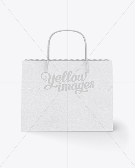 Wide Paper Bag / Front View Mockup