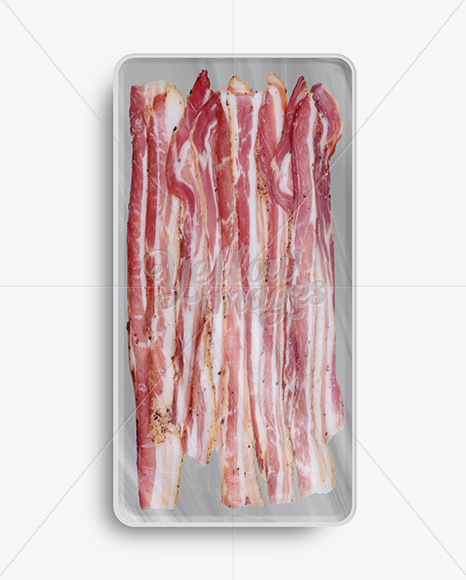 Plastic Vacuum Tray W/ Bacon Mockup