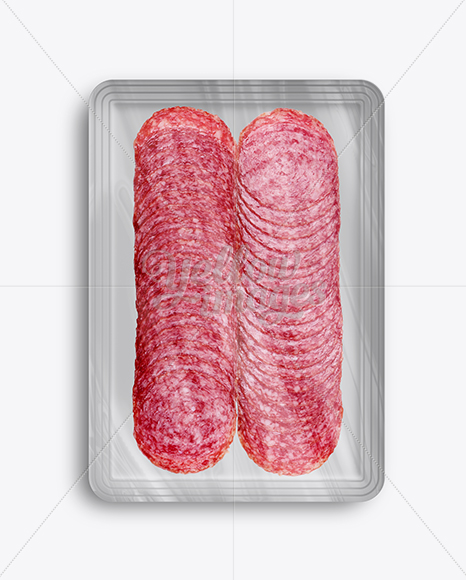 Plastic Tray W/ Sliced Winter Salami Mockup - Free Download Images High