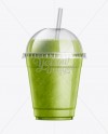 Kiwi Smoothie Cup with Straw Mockup