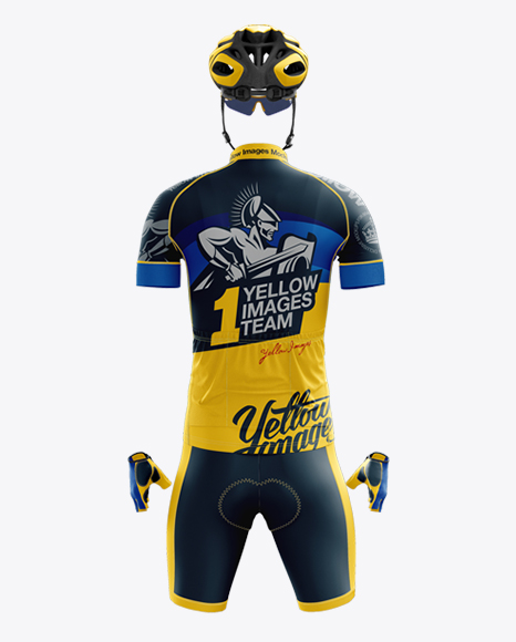 Full Men's Cycling Kit Mockup - Back View