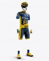 Full Men's Cycling Kit Mockup - Front 3/4 View