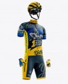 Full Men&#039;s Cycling Kit Mockup - Front 3/4 View