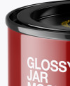 Glossy Storage Jar Mockup (High Angle Shot)