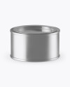 Matte Metallic Storage Jar with Paper Label Mockup (High-Angle Shot)