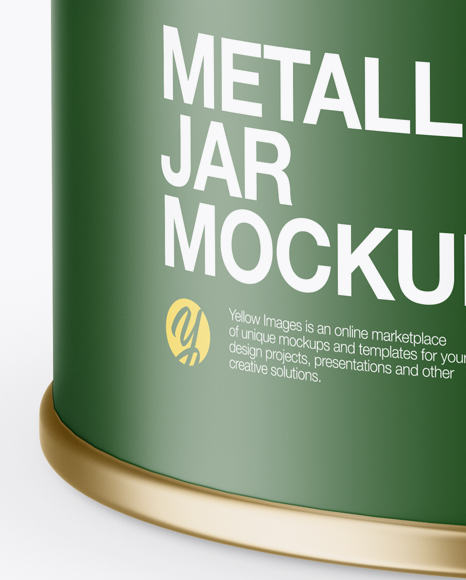 Matte Metallic Storage Jar with Paper Label Mockup (High-Angle Shot)