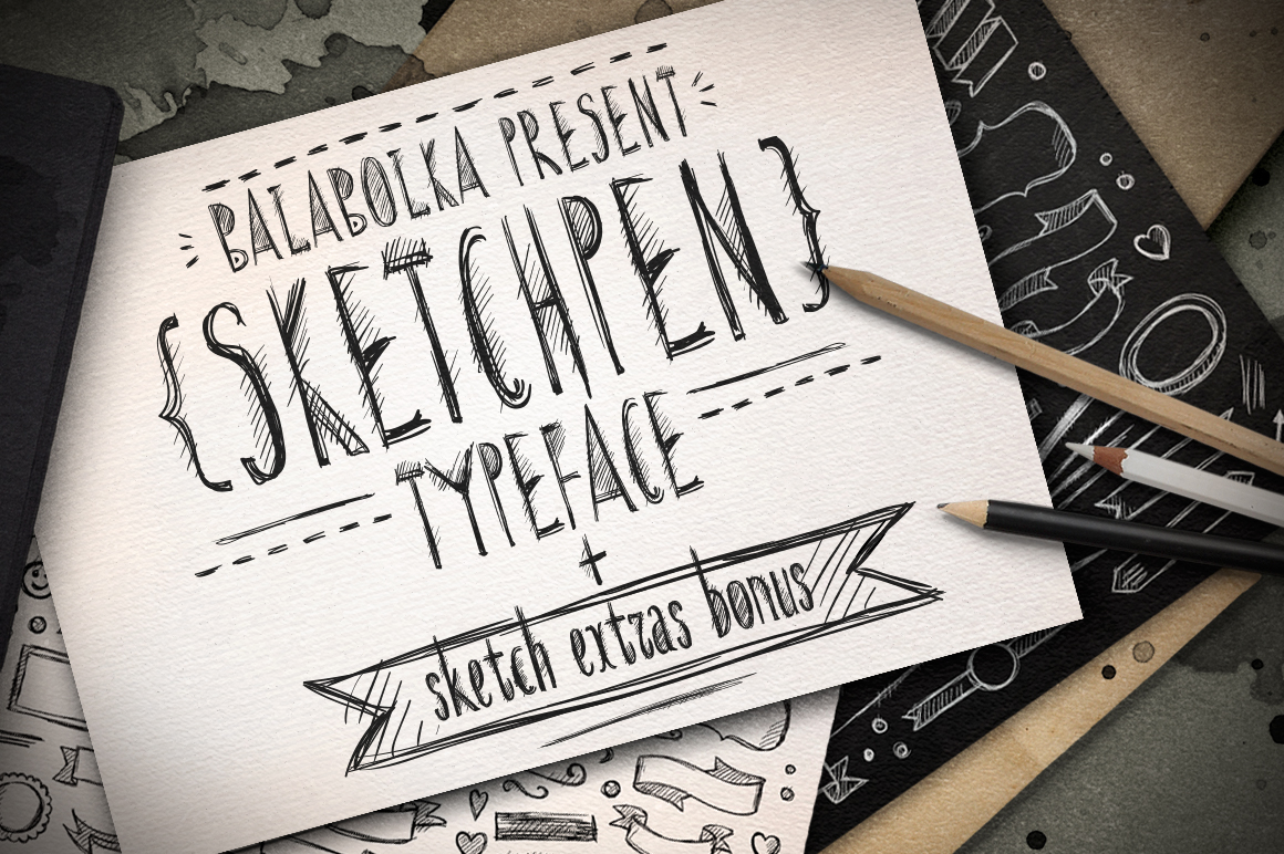 Sketchpen Typeface + Extras