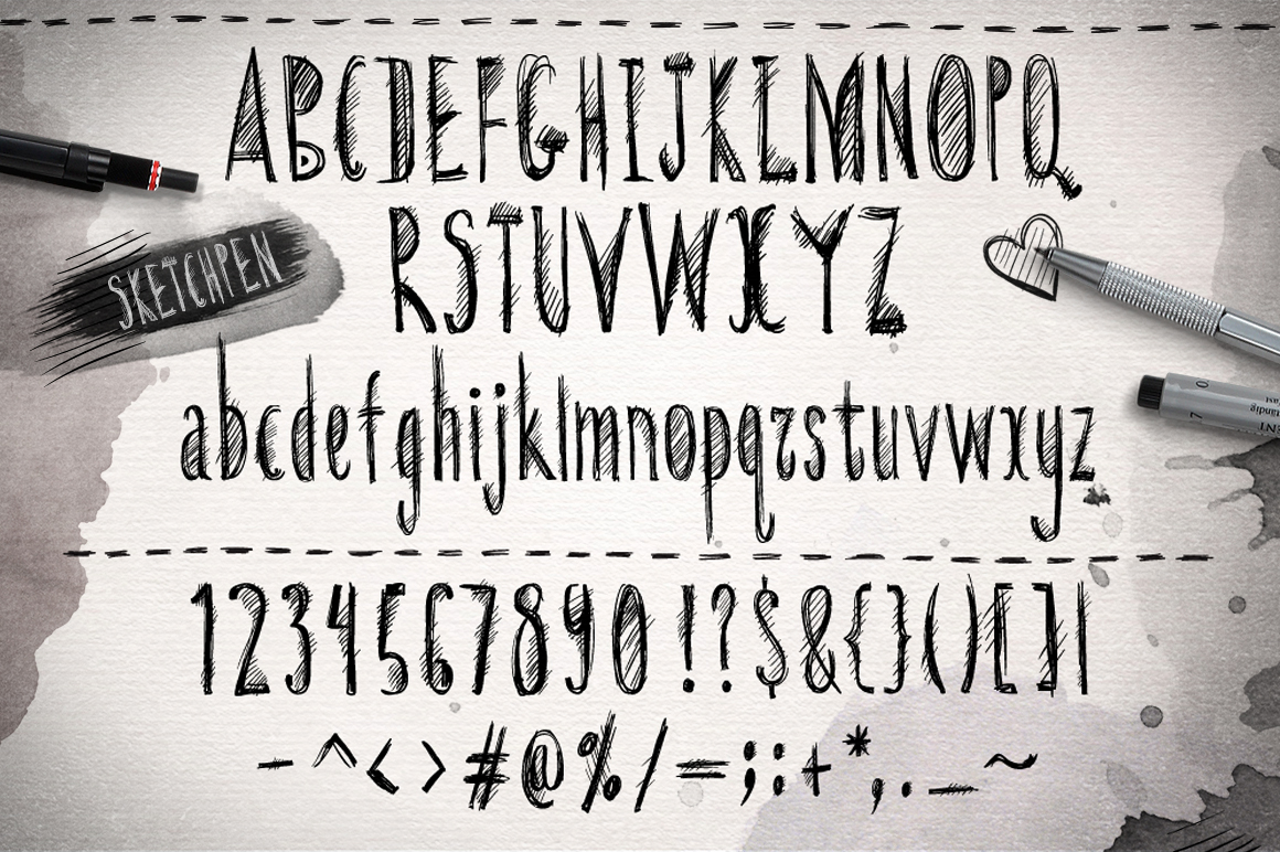 Sketchpen Typeface + Extras