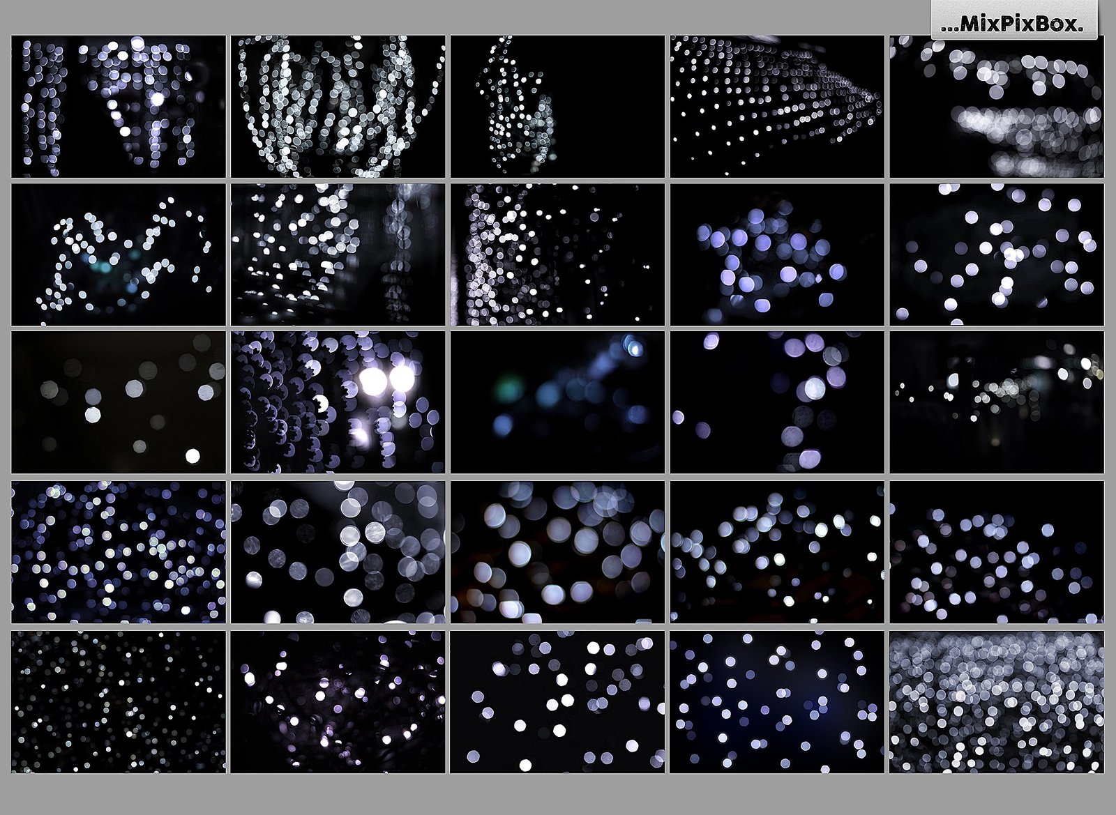 100 Silver Lights Photo Overlays