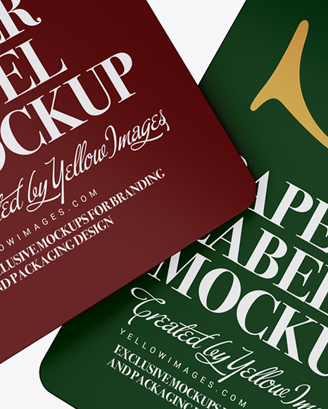 Two Paper Label W/ Round Corners & Rope Mockup
