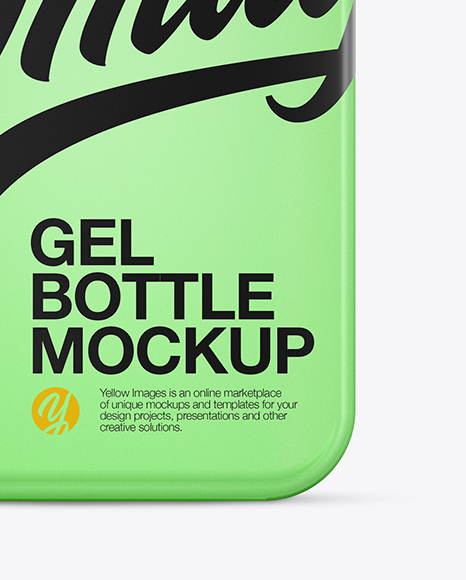 Clear Plastic Bottle With Green Shower Gel Mockup