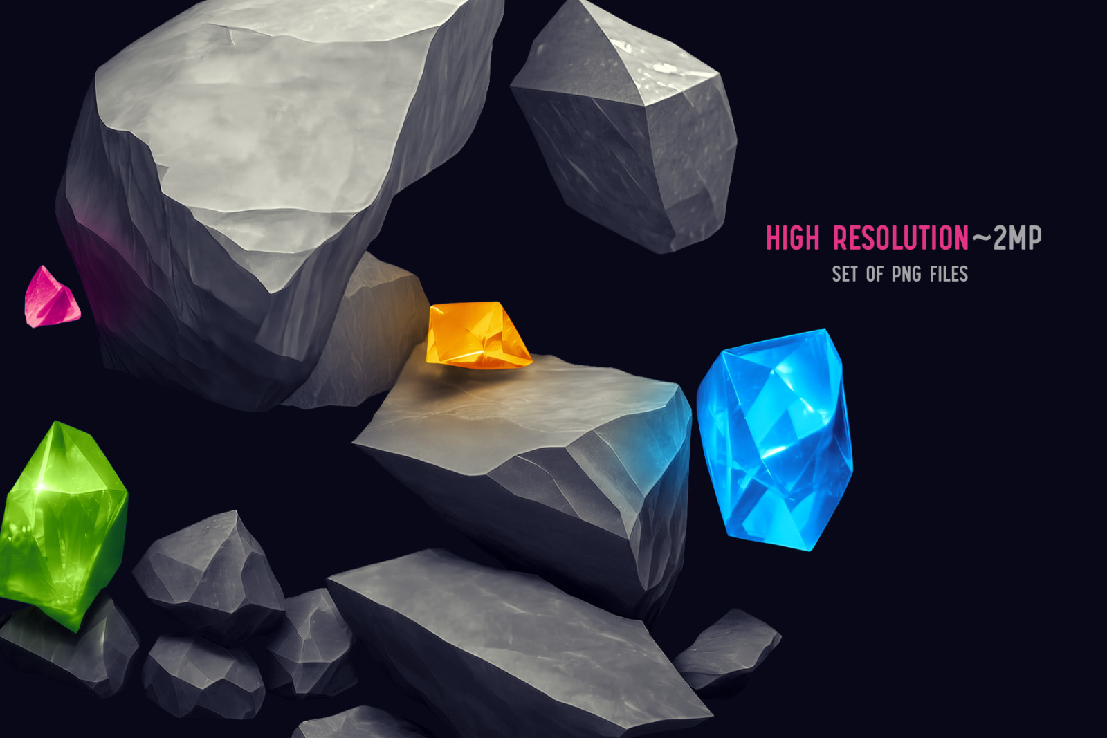 Treasure Gems - Color Bitmap Font Treasure Gems - Color Bitmap Font