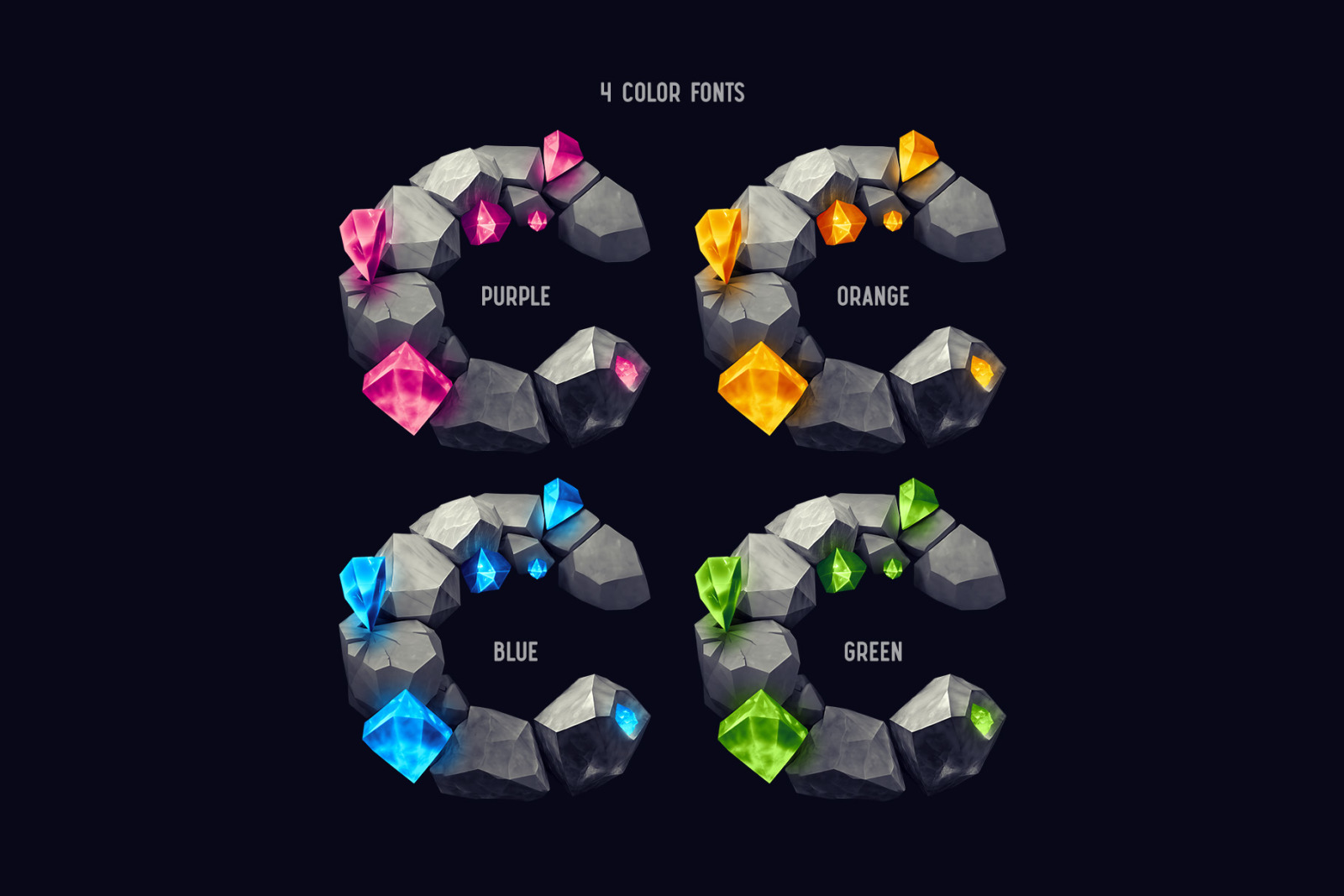 Treasure Gems - Color Bitmap Font Treasure Gems - Color Bitmap Font