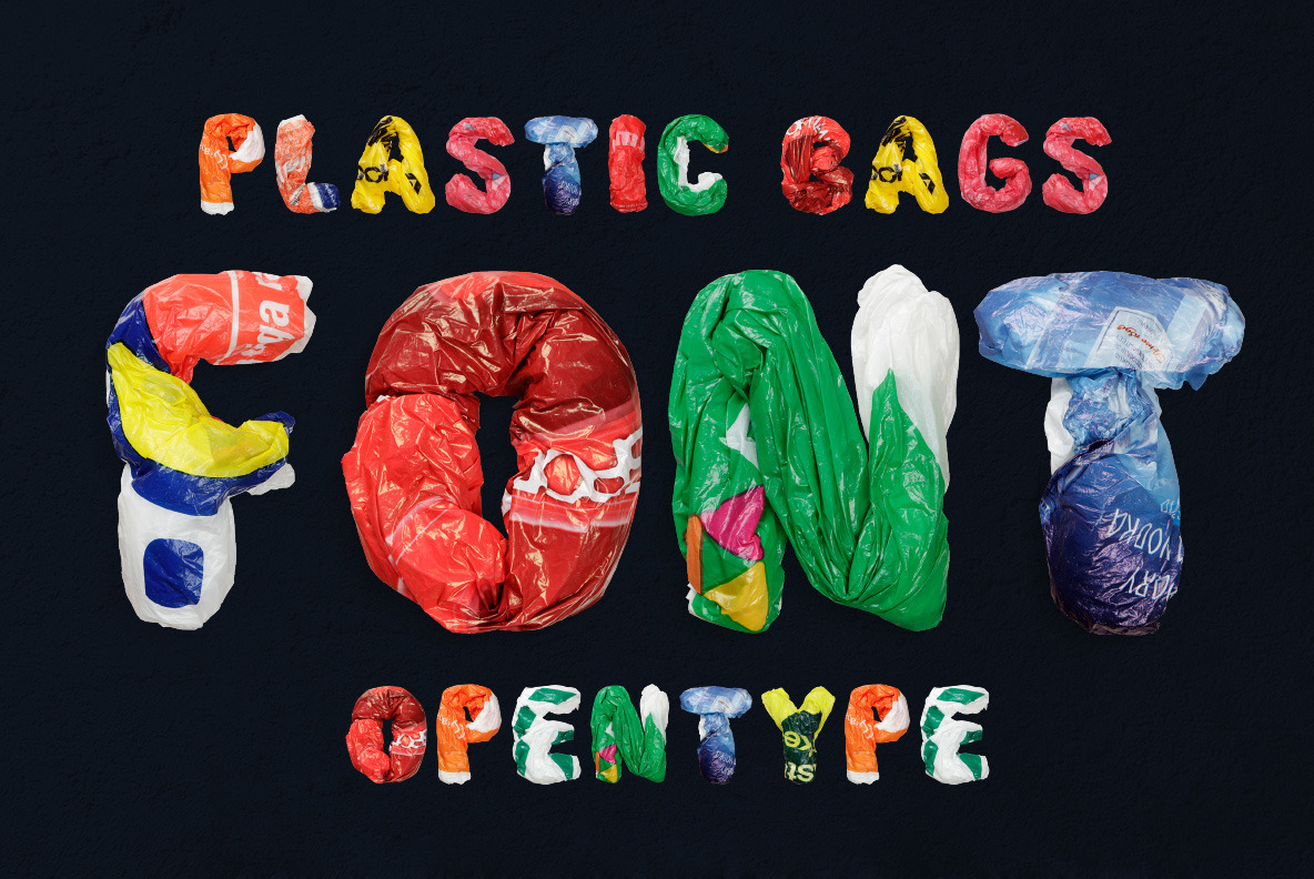 Сolor Plastic Bags Font