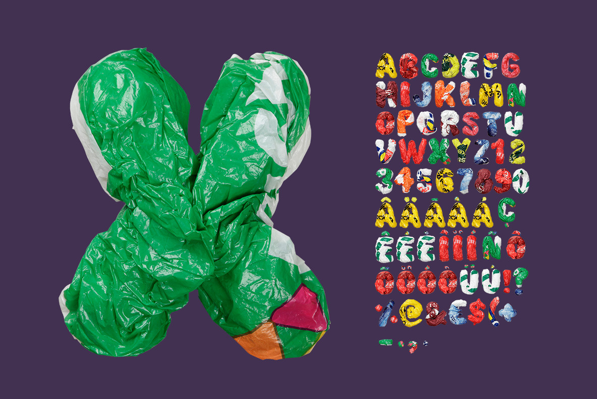 Сolor Plastic Bags Font