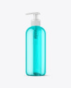 Color Plastic Cosmetic Bottle with Pump Mockup