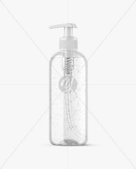 Clear Cosmetic Bottle with Pump Mockup