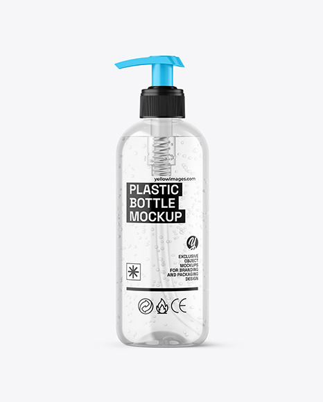 Clear Cosmetic Bottle with Pump Mockup
