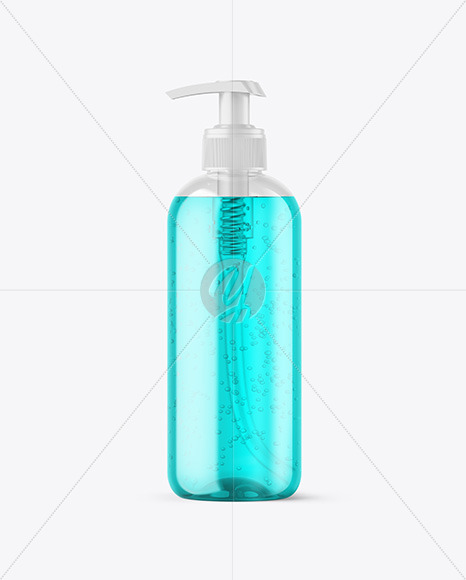 Color Liquid Cosmetic Bottle with Pump Mockup