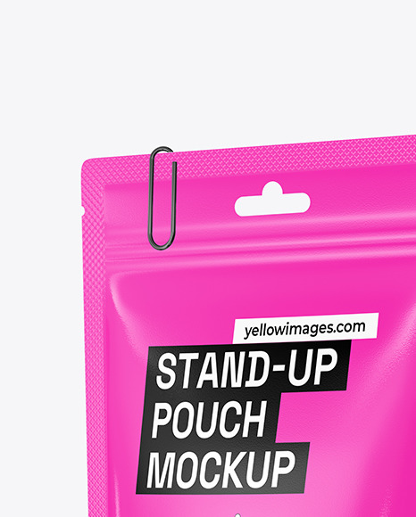 Glossy Stand up Pouch Mockup