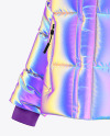 Metallic Women's Down Jacket Mockup - Half Side View