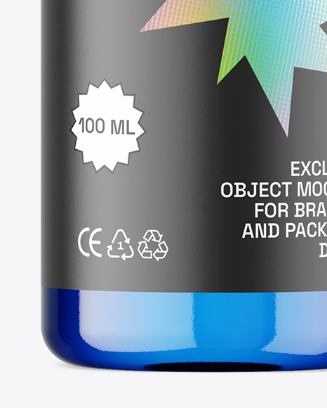 Blue Plastic Bottle Mockup