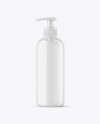 Clear Liquid Soap Cosmetic Bottle with Pump Mockup