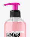 Clear Liquid Soap Cosmetic Bottle with Pump Mockup