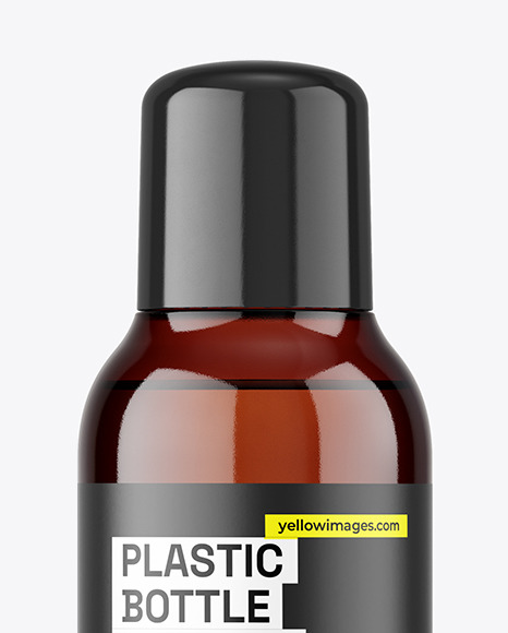 Amber Plastic Bottle Mockup