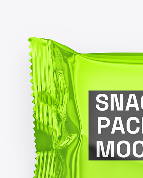 Glossy Metallic Snack Package Mockup