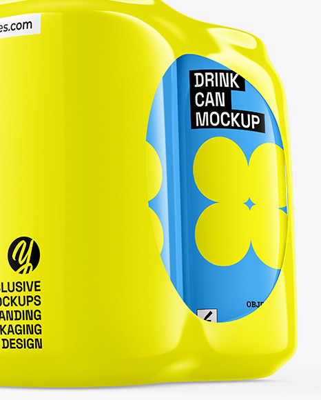 330ml Glossy Cans in Glossy Shrink Wrap Mockup