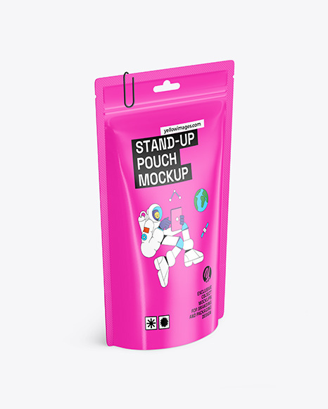 Glossy Stand up Pouch Mockup