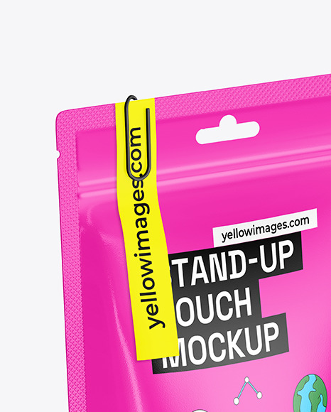 Glossy Stand up Pouch Mockup