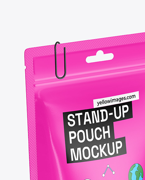 Glossy Stand up Pouch Mockup