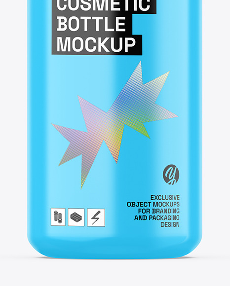 Glossy Cosmetic Bottle w/ Pump Mockup