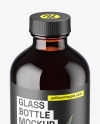 8oz Amber Glass Boston Bottle Mockup