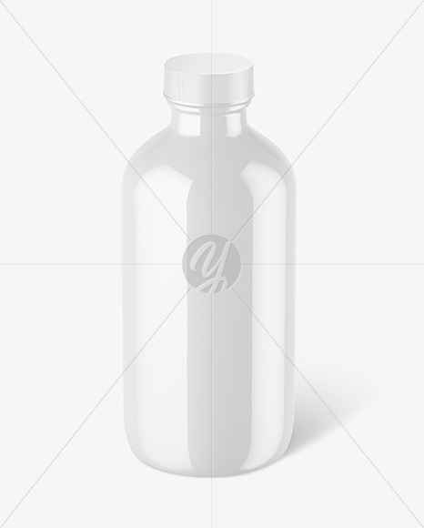 8oz Glossy Boston Bottle Mockup