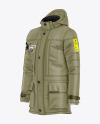 Men's Parka Jacket Mockup - Half Side View