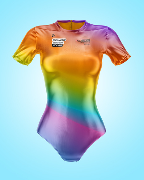 Semi Metallic Swimsuit Mockup - Front View