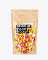 Stand Up Pouch with Gummies Mockup