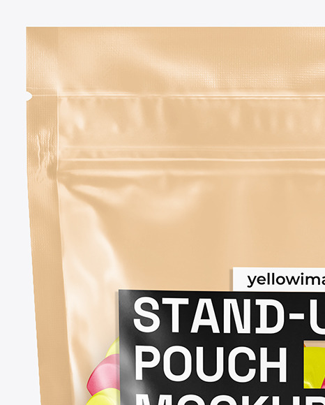 Stand Up Pouch with Gummies Mockup