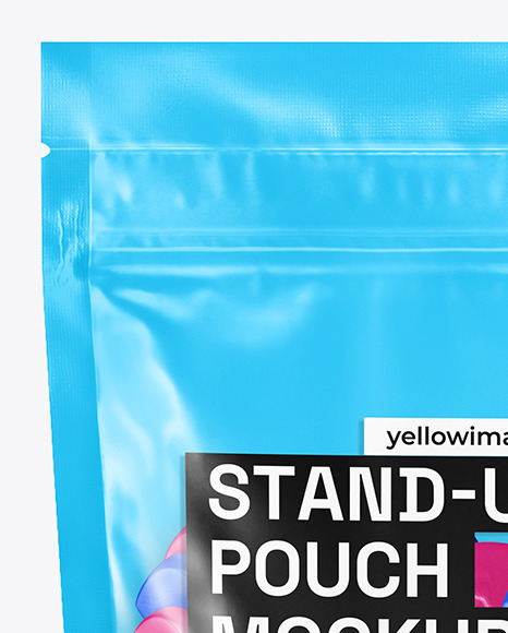 Stand Up Pouch with Gummies Mockup