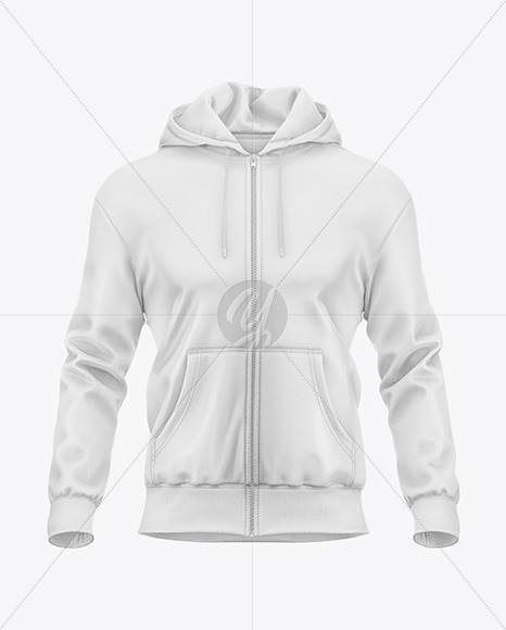 Men's Full-Zip Hoodie Mockup - Front View