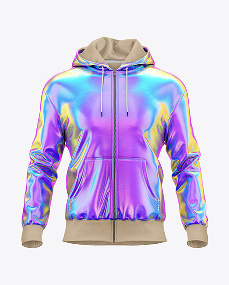 Men's Full-Zip Hoodie Mockup - Front View