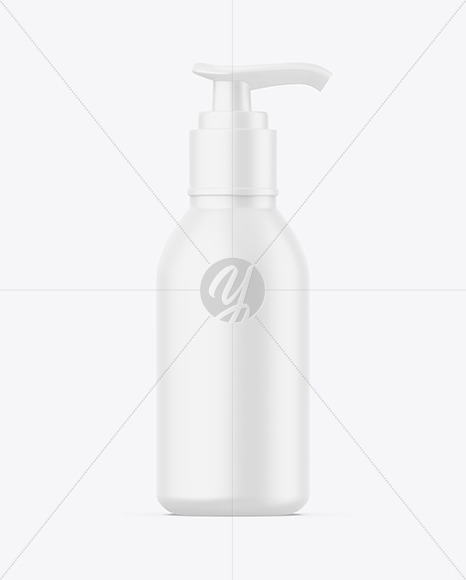 Matte Cosmetic Bottle w/ Pump Mockup