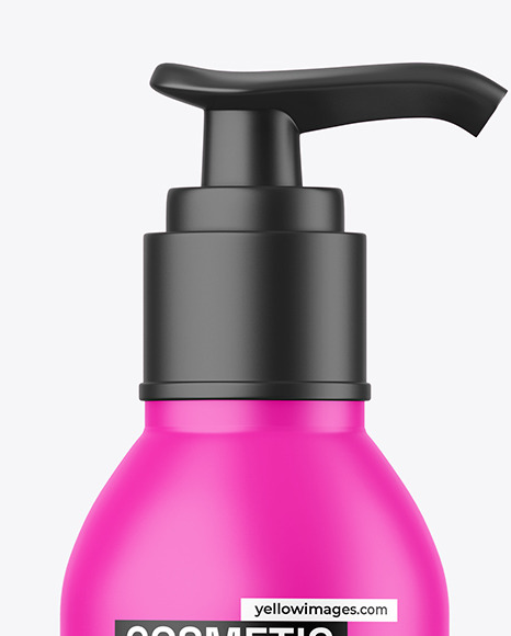 Matte Cosmetic Bottle w/ Pump Mockup