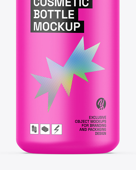 Matte Cosmetic Bottle w/ Pump Mockup