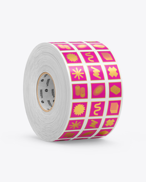 Roll with Stickers Mockup