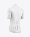 Men's Short Sleeve Cycling Jersey Mockup - Back Half Side View