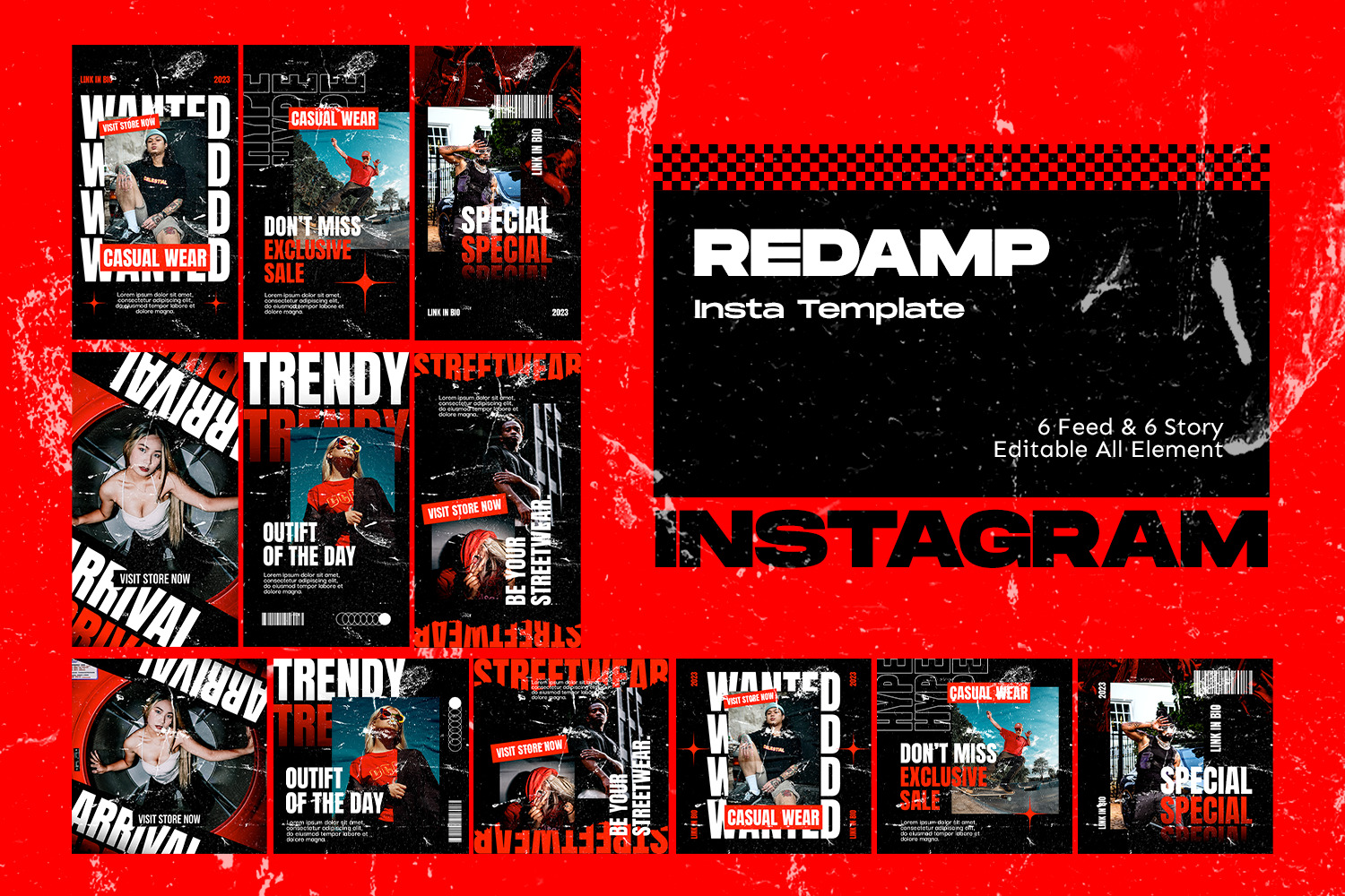 Redamp Hypebeast Instagram Template